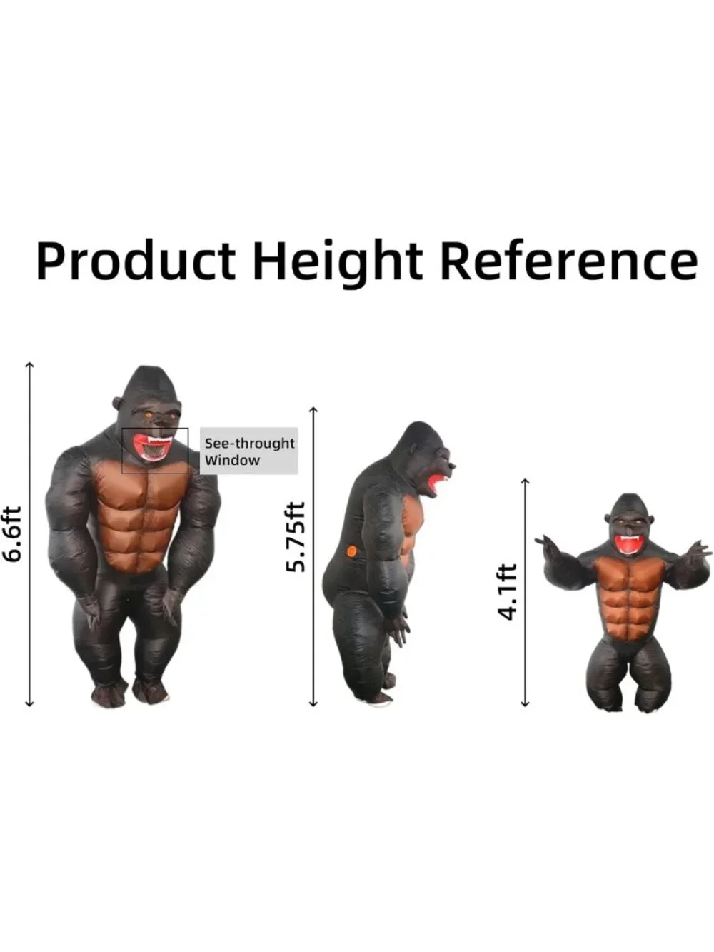 Funny Inflatable Gorilla Costume for Adults & Kids - Perfect Halloween Outfit